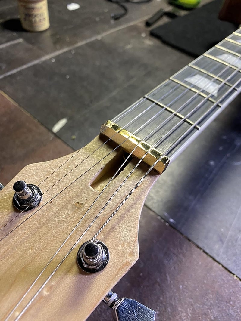 JD.Moon Electric Guitar Nut Brass 6 String Slotted For Les Paul Epiphone Guitar Parts 42mm - Image 4